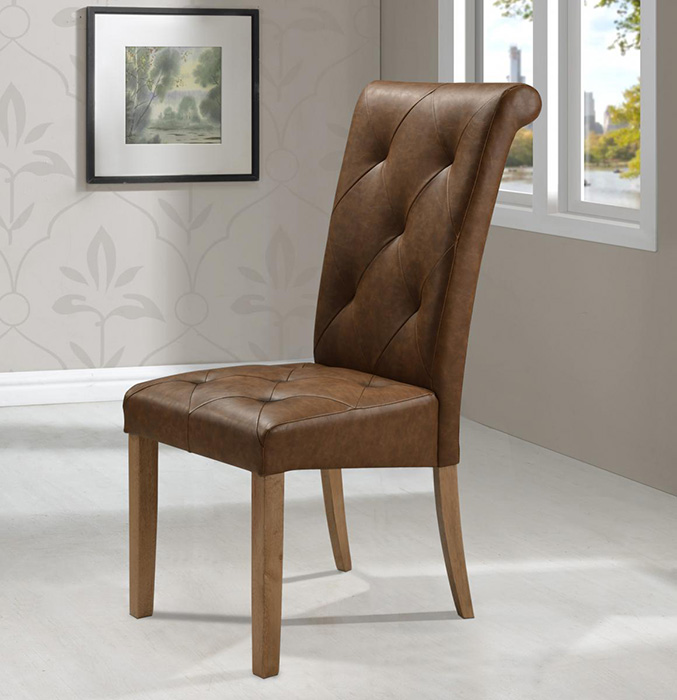 Nicole Set Of Two Pu Dining Chairs